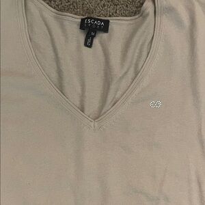 Escada Sport V-Neck Sweater in Light Beige